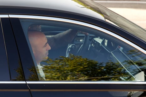Luis Rubiales arrives at RFEF’s headquarters in Madrid.