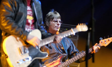 Andy Rourke on stage at the Manchester v Cancer charity concert in 2006.