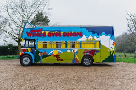 The open-top tour bus used by Wings in 1972, which is being auctioned next week.