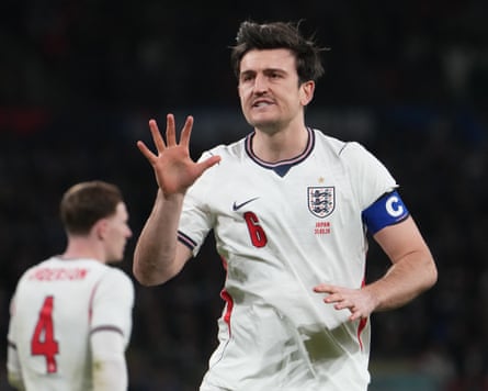 England’s Harry Maguire during the friendly against Japan at Wembley