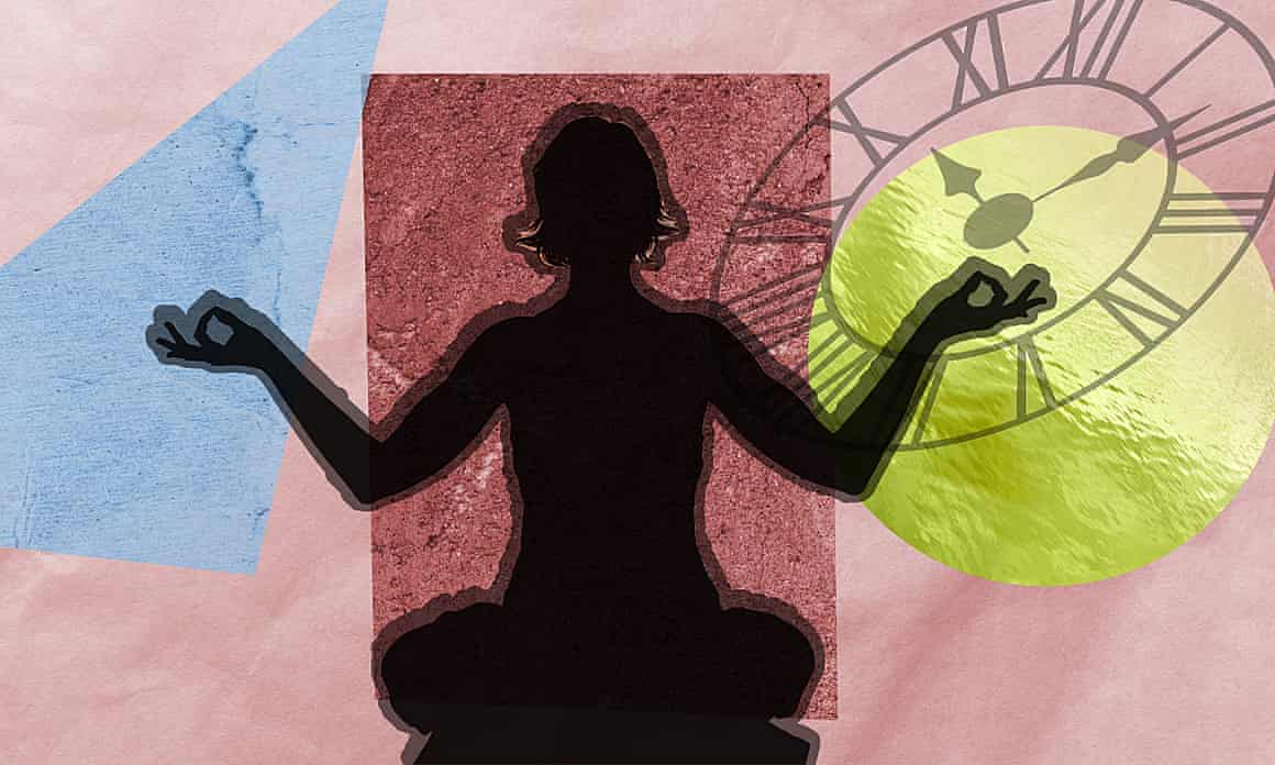 Illustration showing he silhouette of a person doing yoga
