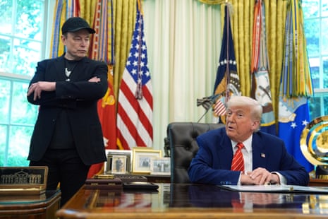 Donald Trump and Elon Musk in the Oval Office in May last year
