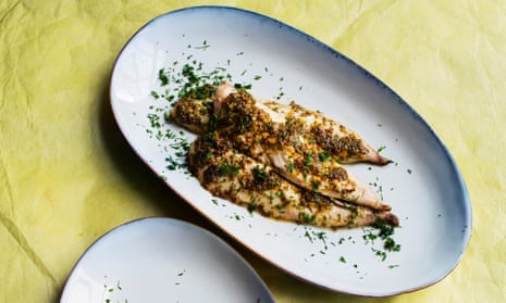 Catch of the day: grilled mackerel with mustard and dill.