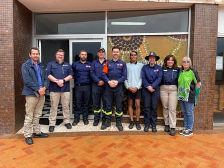 Murrin Bridge Local Aboriginal Land Council received help from the NZ Fire and Emergency Services. Judy Bartholomew, ceo of the Murrin Bridge Local Aboriginal Land Council (far right) and Murrin Bridge community member Benjamin Harris (fourth from right).