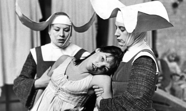 Glenda Jackson, centre, as the assassin Charlotte Corday in Peter Brook’s 1967 film Marat/Sade, adapted from his original production of Peter Weiss’s play.