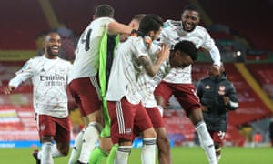 Arsenal To Play Manchester City After Carabao Cup Shootout Win At Liverpool Football The Guardian