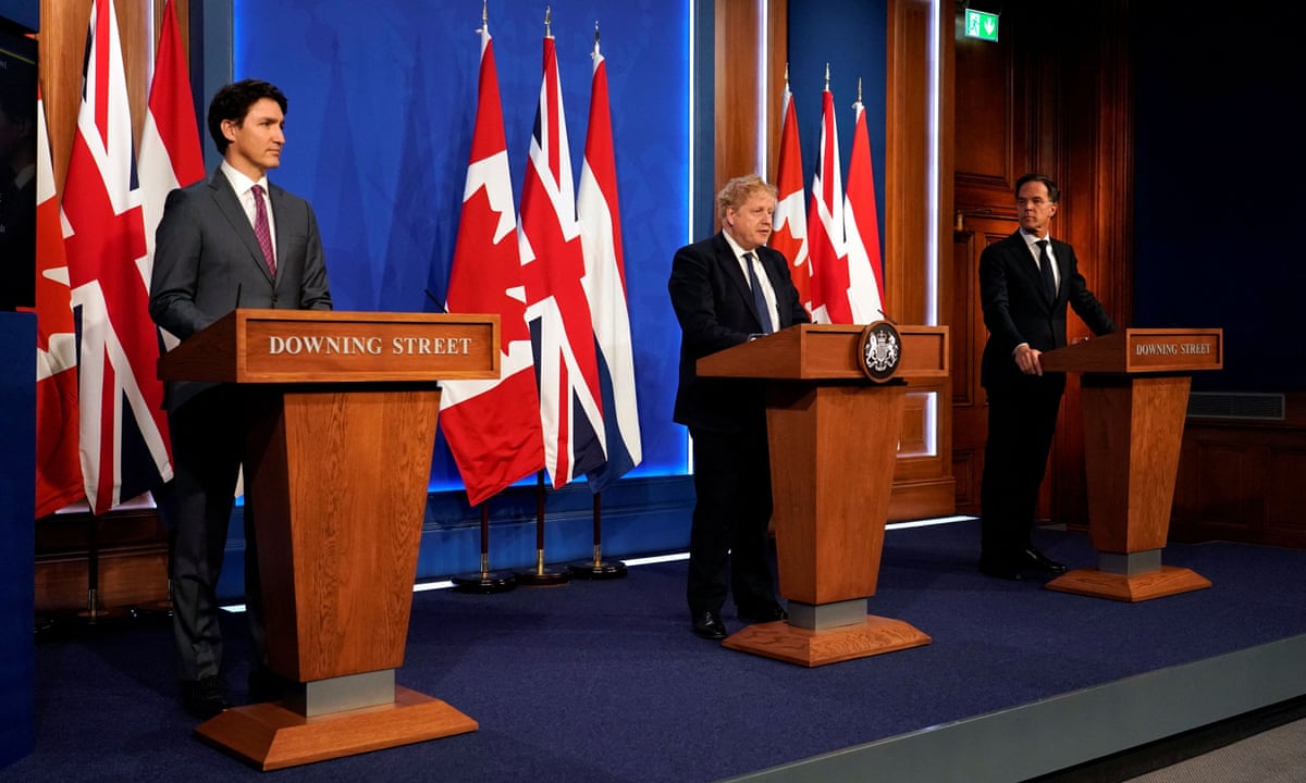 PM Justin Trudeau, Boris Johnson and Mark Rutte speak on the Russia-Ukraine crisis PM Justin Trudeau, Boris Johnson and Mark Rutte speak on the Russia-Ukraine crisis