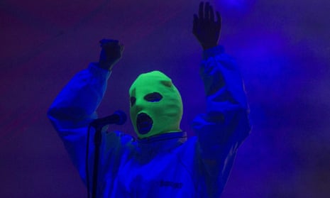 Nadia Tolokonnikova, of the Russian punk band Pussy Riot, performs during the Vive Latino music festival in Mexico City, in 2018.