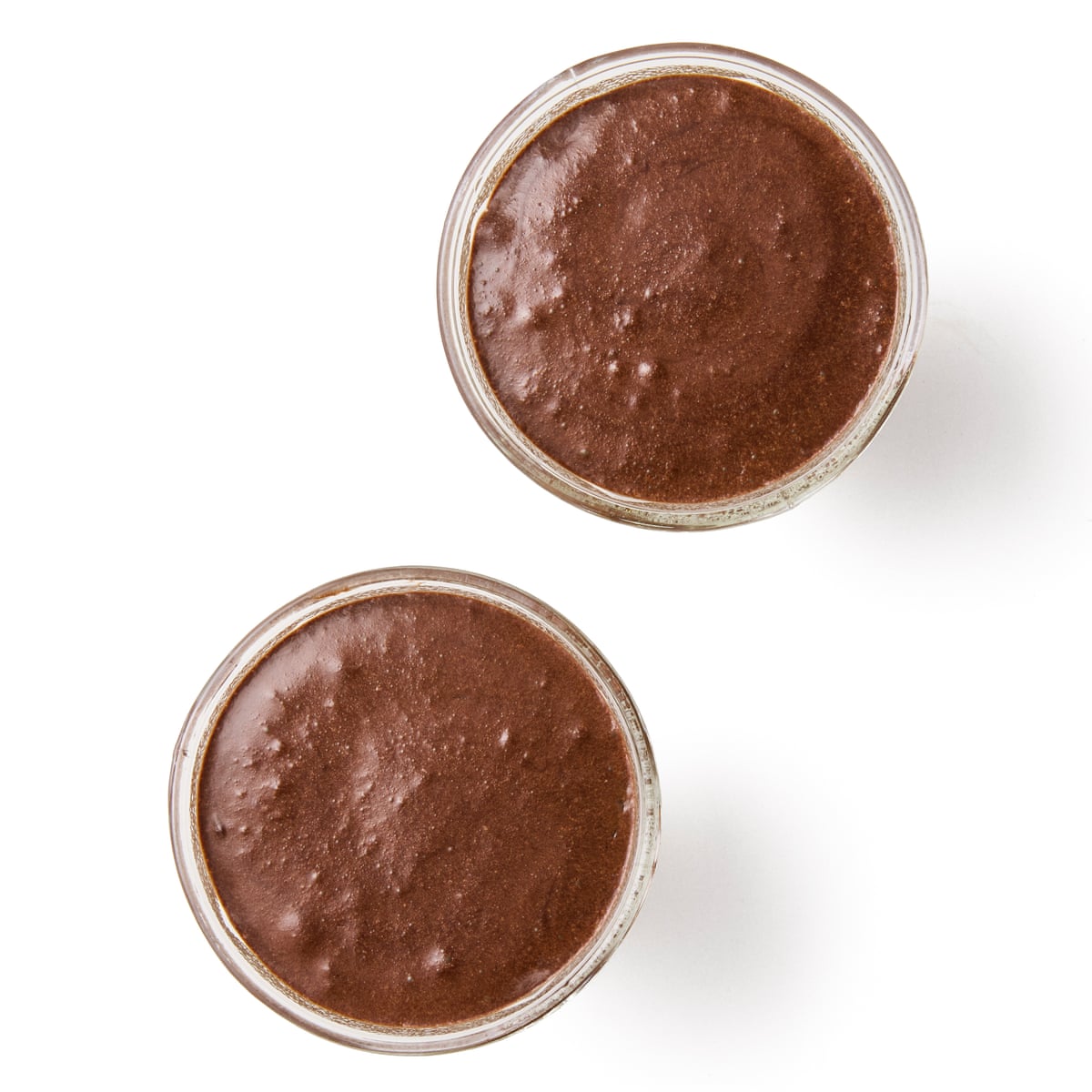 Two dishes of chocolate mousse