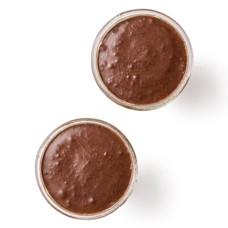 Two dishes of chocolate mousse