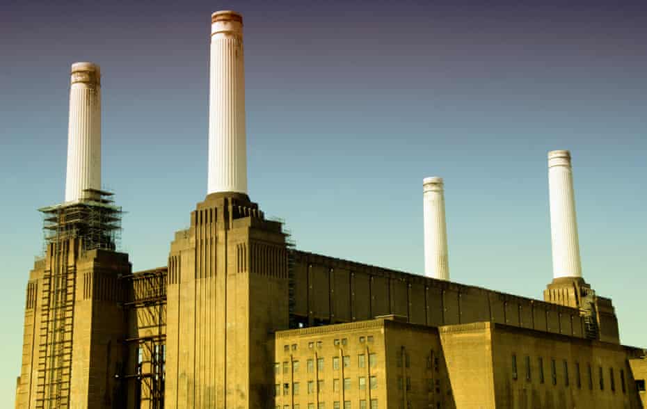 The four chimneys of Battersea Power Station, London, England
