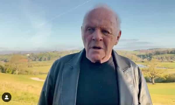Screengrab from an Instagram post by Sir Anthony Hopkins after he was named as best actor.