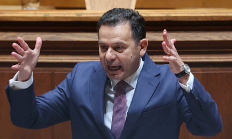 Portuguese prime minister Luis Montenegro speaks during the debate on the PCP's motion of censure on the XXIV Constitutional Government, at the Assembly of the Republic, in Lisbon.