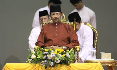 The sultan of Brunei at an event in Bandar Seri Begawan on 3 April.