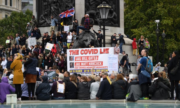 Protest against Covid-19 lockdown, London, 29 August.