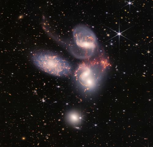 Stephano kvintetas, vizuali penkių galaktikų grupuotė.
