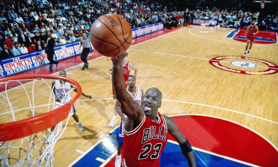 Fiercely competitive … Michael Jordan in action for the Chicago Bulls in 1996. 