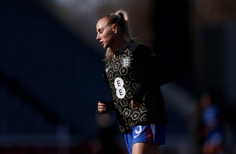 Alex Greenwood of England warms up prior to the 2027 FIFA Women’s World Cup Qualifier between Iceland and England at Laugardalsvollur National Stadium on April 18, 2026 in Reykjavik, Iceland.