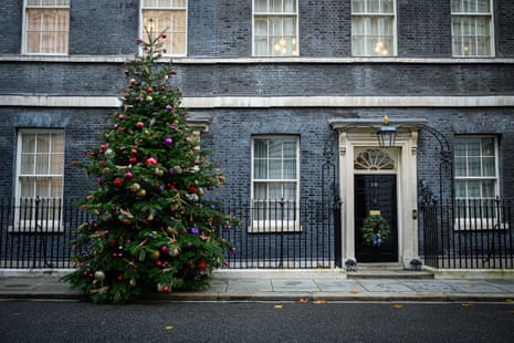 The Christmas tree outside Downing Street.