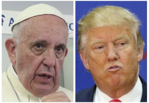 Pope Francis and Donald Trump in a composite image