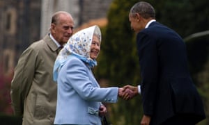 The Queen and Prince Philip welcome the Obamas to Windsor Castle.