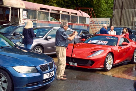 People looking at cars and number plates at the 2025 Registration Numbers Club annual rally at Wytham Transport Museum near Birmingham