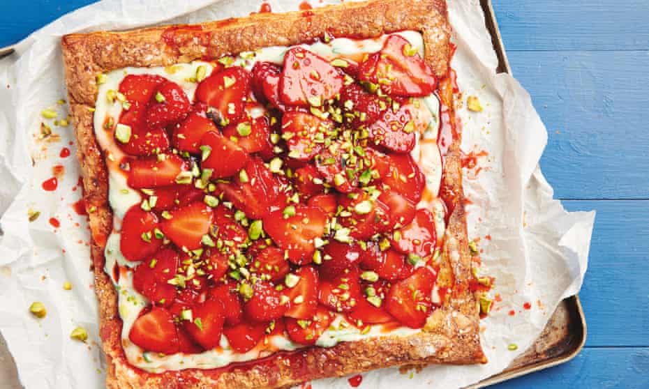 Yotam Ottolenghi’s strawberry and basil tart.