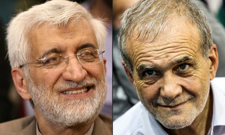 Saeed Jalili (left) and Masoud Pezeshkian