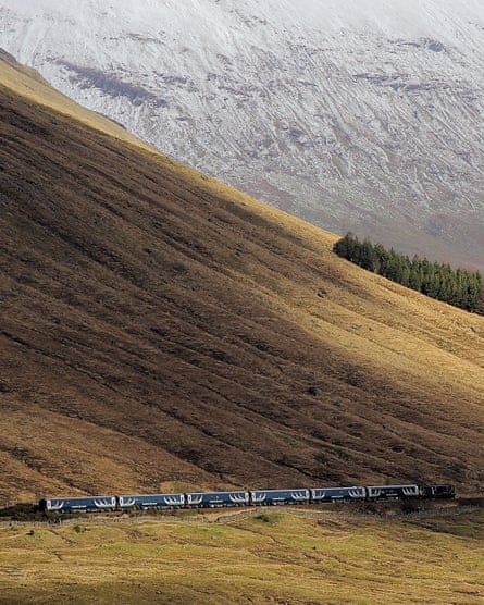 Caledonian Sleeper in Scottish highland landscape- Bridge of Orchy 09-03-19