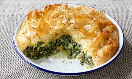 Rosie Sykes’ spinach, cream cheese and herb filo pie.