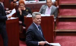 Mathias Cormann as the Senate votes on amendments to the taxation bill on Wednesday.