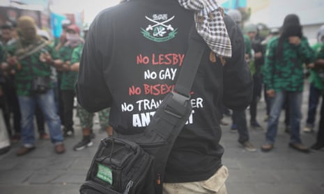 Feb 2016: Indonesian activists rallying against lesbian, gay, bisexual and transgender (LGBT) in Yogyakarta, Indonesia. 