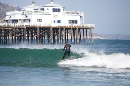 Surfing at Malibu, California