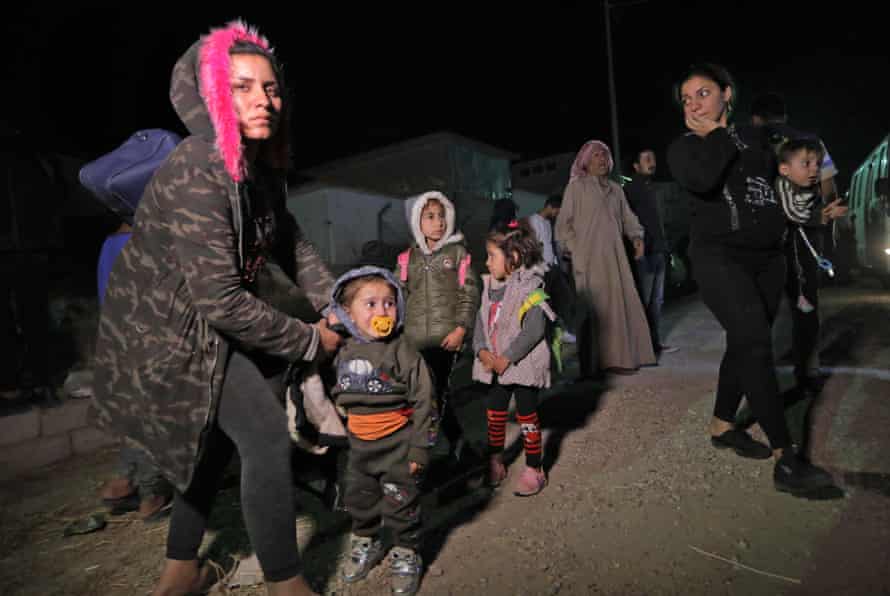 Syrians displaced by Turkish military operations in north-eastern Syria arrive at a refugee camp near the Kurdish city of Dohuk, in Iraq’s autonomous Kurdish region, in October 2019.