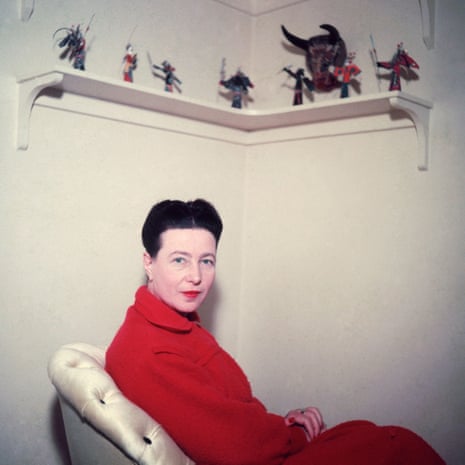 Simone de Beauvoir at home in Paris, 1957.