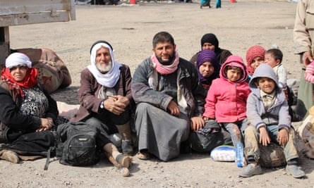 Mohammed Neheter and his family hours after escaping Raqqa
