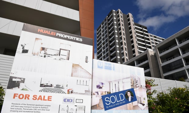 For Sale signs outside a unit block in Sydney, 28 October 2020.