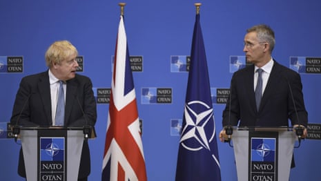 'Most dangerous moment' in Ukraine crisis, says Johnson in meeting with Nato chief – video