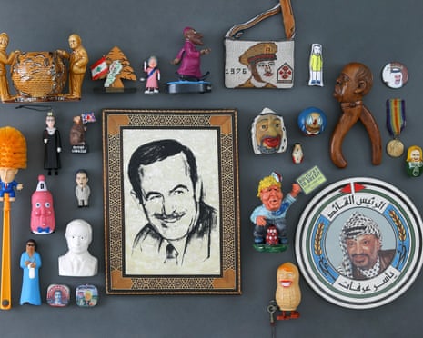 A composite photograph of items from Ian Black’s collection of political memorabilia