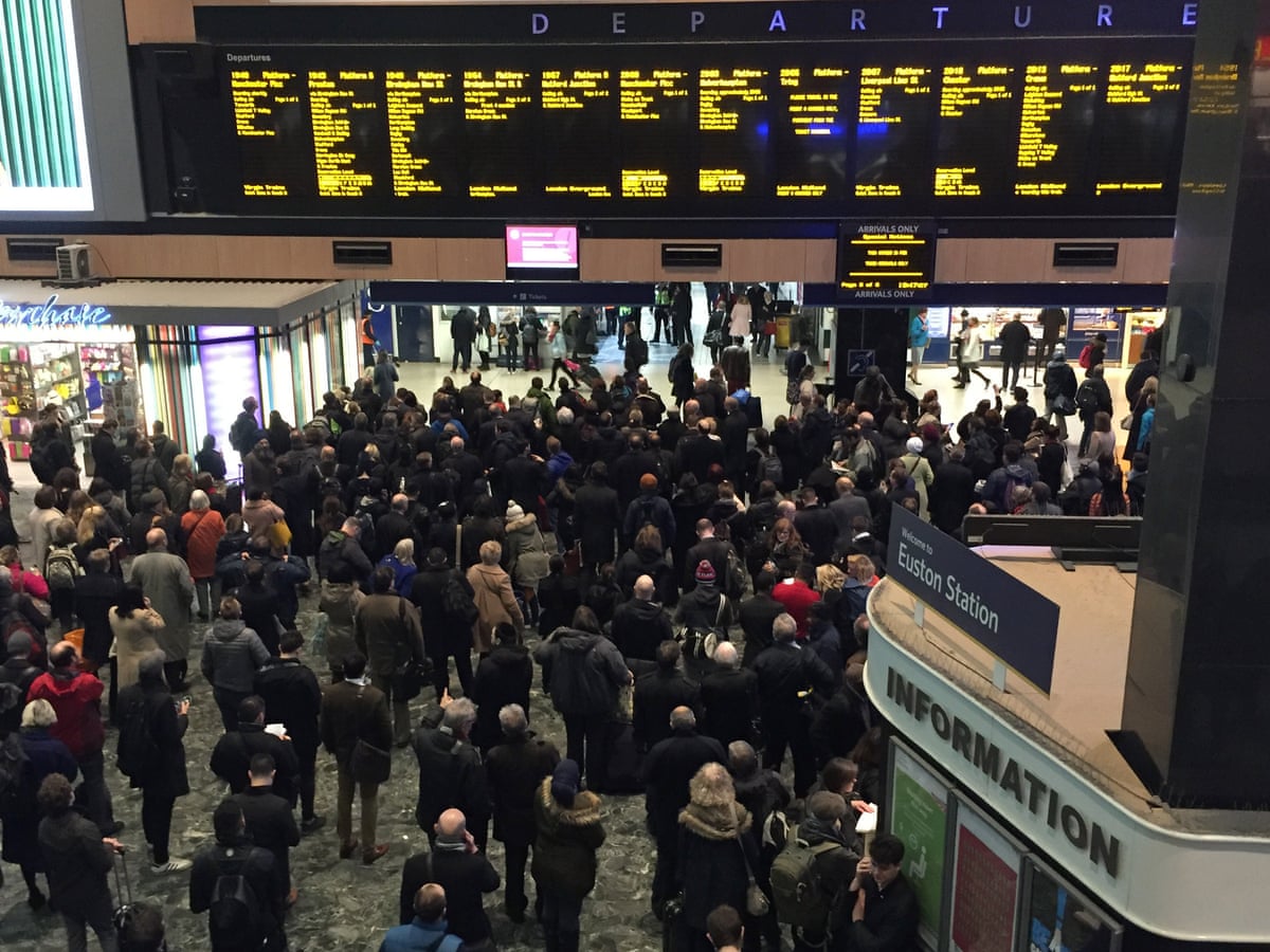 Police Form Human Barriers At Euston As Flooding Causes Chaos On Midlands Rail Routes Rail Transport The Guardian
