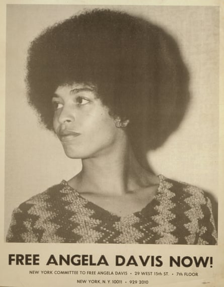 Free Angela Davis Now! poster, featuring a portrait of the activist