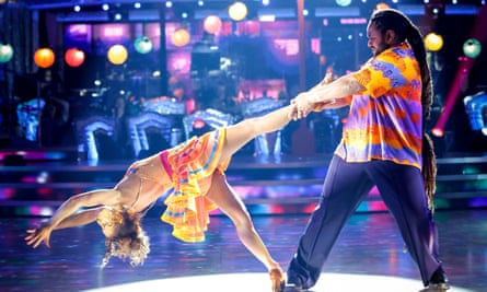 Hamza Yassin and his dance partner Jowita Przystał performing during the Strictly final