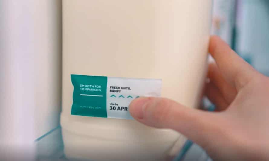 The Mimica label feels bumpy when the milk goes off.