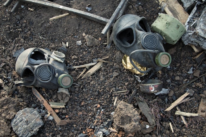 Aftermath of a battle in Mykolaiv, Ukraine.
