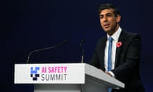 Rishi Sunak speaking at an AI safety summit