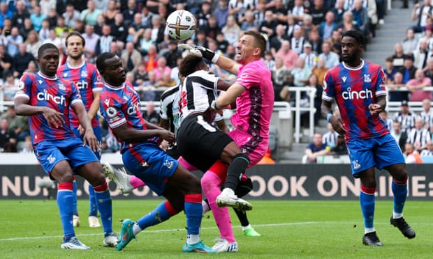 Crystal Palace's Terek Mitchell put the ball into his own net after Newcastle's Joe Willock pushed Vicente Guaita.