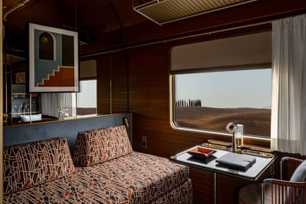 A deluxe train cabin
