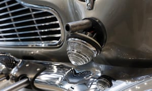 The car used to promote Thunderball includes 13 modifications including a Browning 30-caliber machine gun in each bumper.