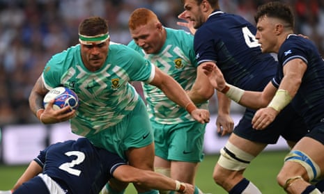 Malcolm Marx carrying the ball in South Africa’s World Cup victory over Scotland