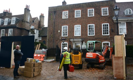 George Michael’s former home, 5 The Grove in Highgate, north London. The new owners have started a makeover.